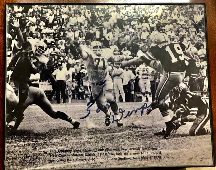 New Orleans Saints Tom Dempsey makes 63 yard FG