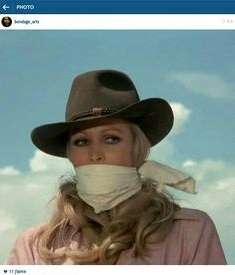 Ursula Andress demonstrated improper baseball face mask in Red Sun.