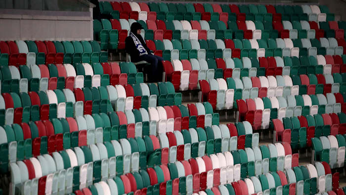 Belarus's soccer league plays on