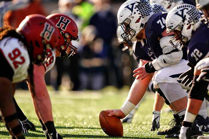 College football line up scrimmage