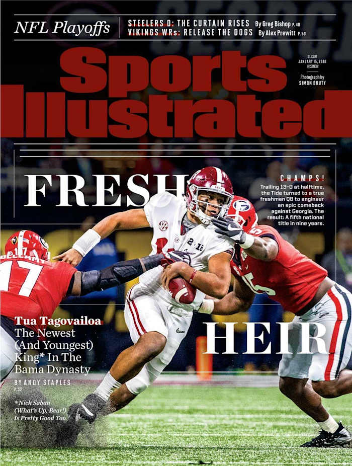 Sports Illustrated cover Tua Tagovailoa, Jan. 15, 2018, Fresh Heir