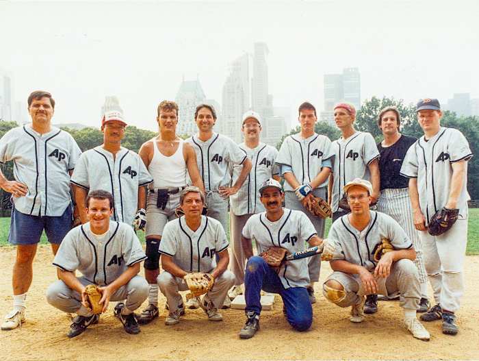 The AP's 1992 title-winning team, including Barnard (back row, far left), Walker (front, far right) and Jimmy Colton (back, second from left).