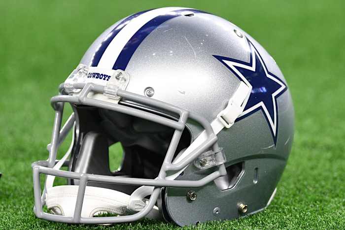 Jan 5, 2019; Arlington, TX, USA; A view of a Dallas Cowboys helmet prior to the NFC Wild Card playoff football game against the Seattle Seahawks at AT&T Stadium.