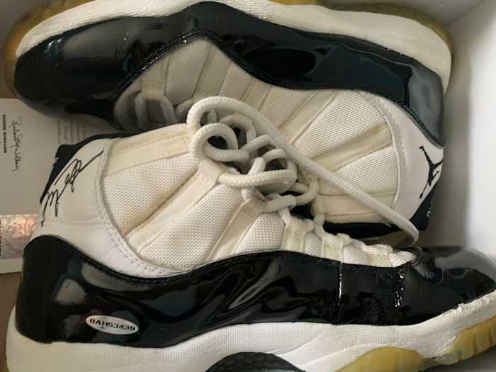 Mary Berdo's Air Jordan 11s, signed by Michael Jordan himself.