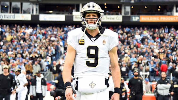 New Orleans Saints quarterback Drew Brees before the game against the Tennessee Titans at Nissan Stadium