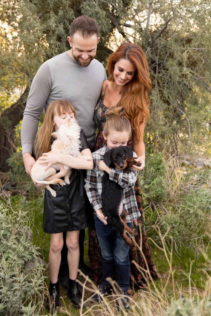 Giants third baseman Evan Longoria, along with his wife, Jaime, their daughter Elle and son Nash.