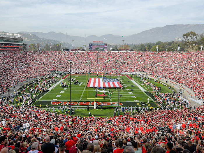 A general view of the 2018 Rose Bowl college football playoff semifinal game