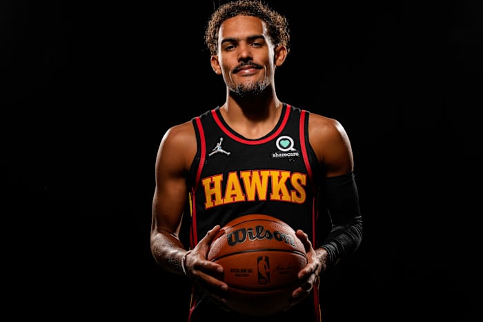 Atlanta Hawks guard Trae Young (11) shown at Hawks Media Day at held at PC&E.