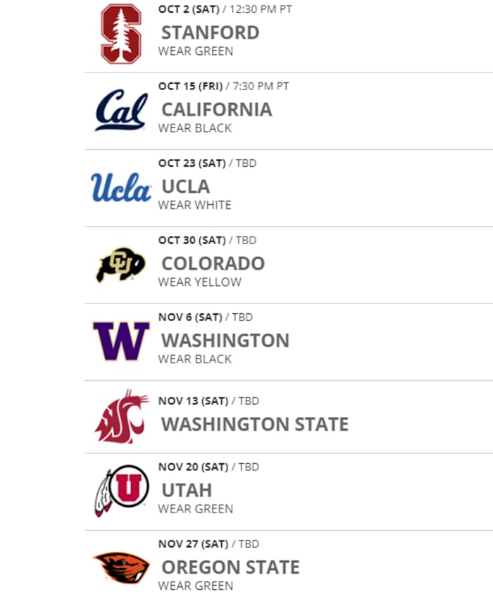 Oregon-Schedule