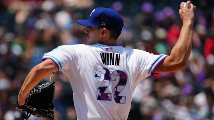 Jul 11, 2021; Denver, CO, USA; American League starting pitcher Cole Winn (22) delivers a pitch in the first inning against the National League in the 2021 MLB All Star Futures Game at Coors Field. Mandatory Credit: Ron Chenoy-USA TODAY Sports