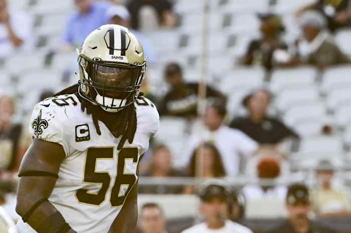 New Orleans Saints linebacker Demario Davis (56). Mandatory Credit: Tommy Gilligan-USA TODAY Sports
