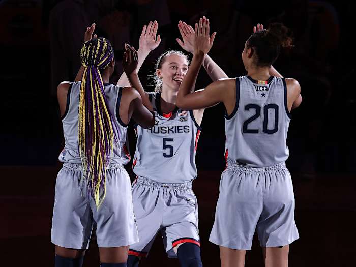 UConn's Paige Bueckers during player introductions