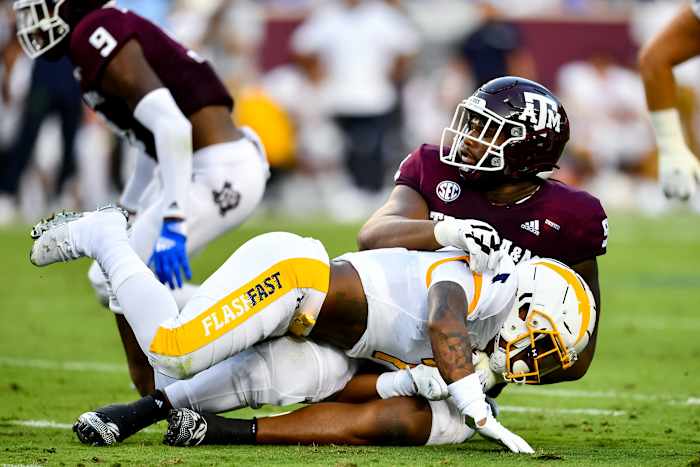 The Aggies defense is loaded with talented front seven defenders like defensive lineman Jayden Peevy
