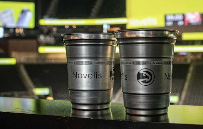 Novels branded aluminum cans.