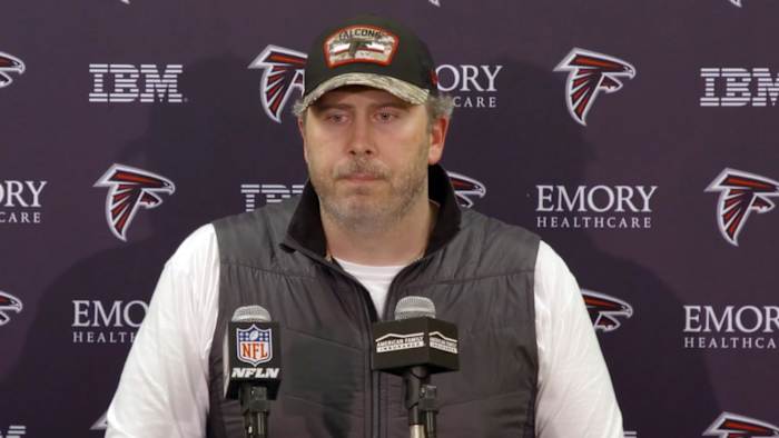 Atlanta Falcons Coach Arthur Smith before New England Patriots