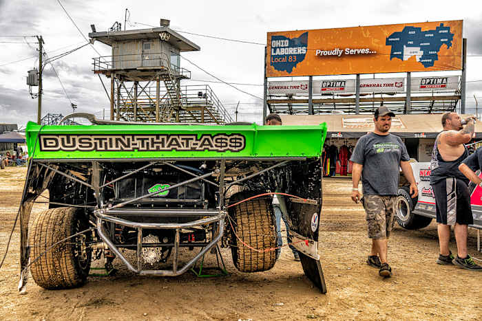Sprouse’s car has a clear message for those trailing him.