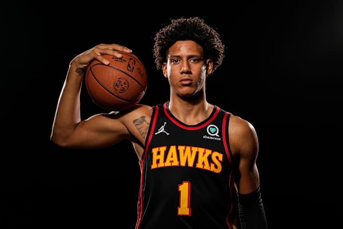 Atlanta Hawks forward Jalen Johnson (1) pictured at Hawks Media Day held at PC&E.