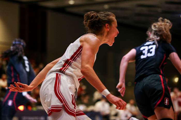 Indiana guard Ali Patberg gets into the game at the Baha Mar Pink Flamingo Classic in Nassau, Bahamas.