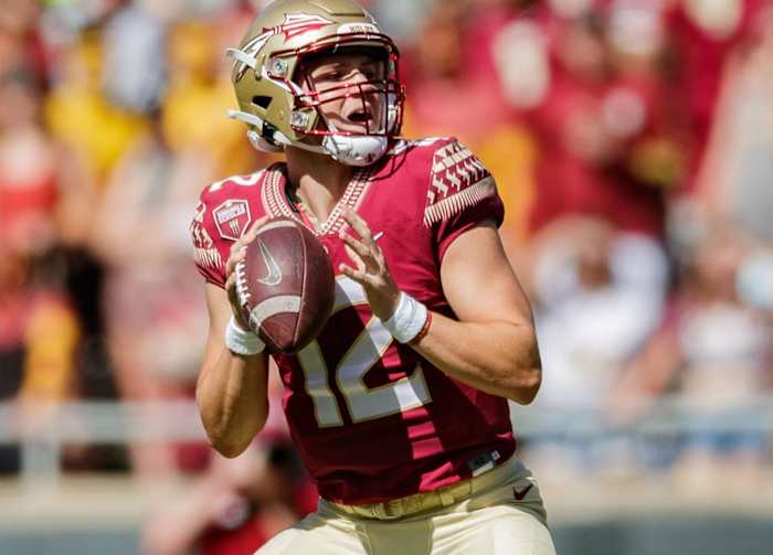 Chubba Purdy 2021 Florida State quarterback USATSI_17011581