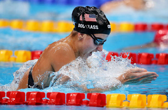 Kate Douglass (USA) in the women's 200m individual medley final during the Tokyo 2020 Olympic Summer Games at Tokyo Aquatics Centre.