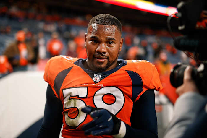 Denver Broncos linebacker Malik Reed (59) after the game against the Washington Football Team at Empower Field at Mile High.