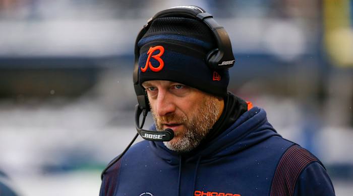 Matt Nagy coaches vs. the Seahawks.