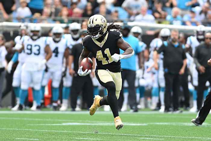 New Orleans Saints running back Alvin Kamara (41). Mandatory Credit: Bob Donnan-USA TODAY Sports