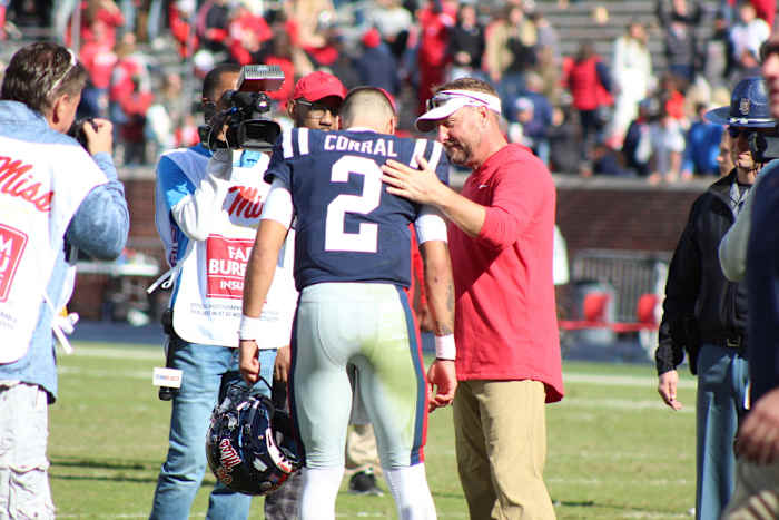 Matt Corral and Hugh Freeze
