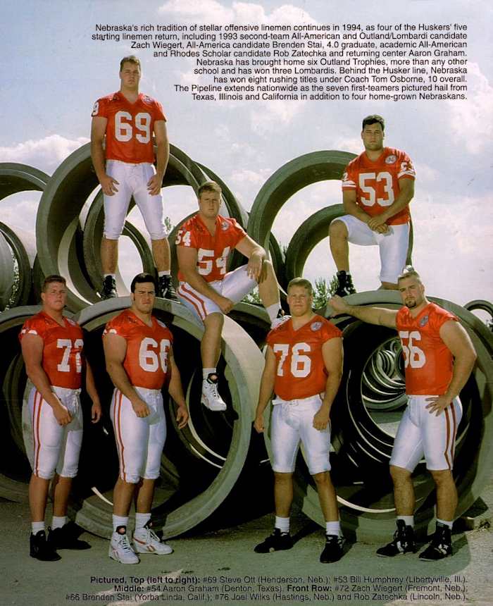 1994 Nebraska offensive line Pipeline