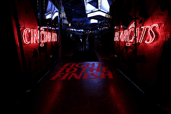 Feb 17, 2019; Cincinnati, OH, USA; A view of the player tunnel prior to the game of the Wichita State Shockers against the Cincinnati Bearcats at Fifth Third Arena. Mandatory Credit: Aaron Doster-USA TODAY Sports