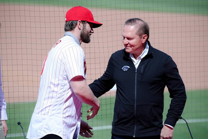 Scott Boras with his client Bryce Harper