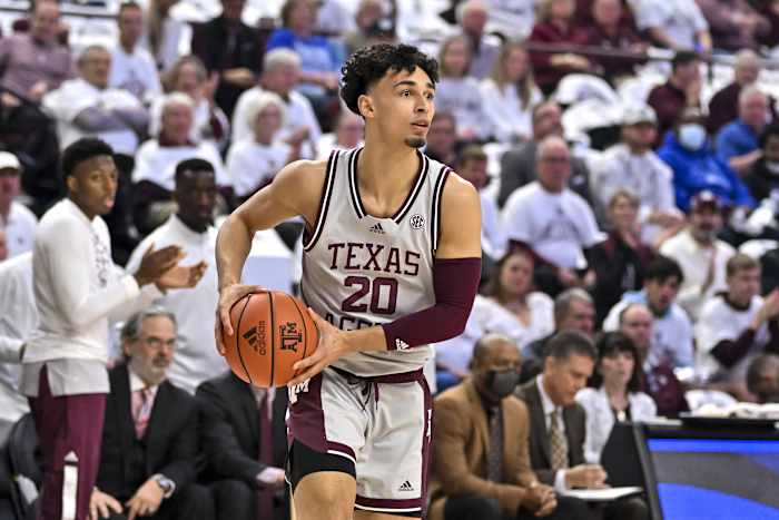 Texas A&M Aggies guard Andre Gordon (20) looks to pass the ball during the first half against the Kentucky Wildcats at Reed Arena. Gordon was chosen to be the focus of boos for tonight's game at Arkansas.