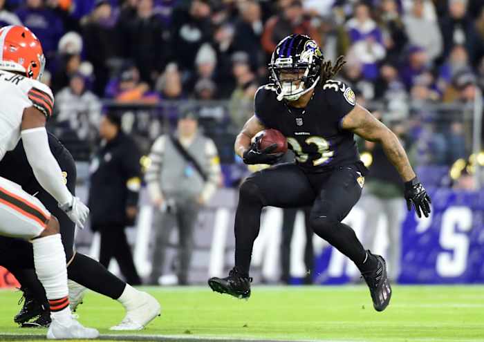 Baltimore Ravens running back DeVonta Freeman