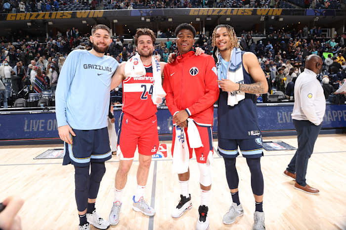 While Tillie, was waived over the weekend, he's guaranteed $1.9 million from the club. Clarke meanwhile is set to make over $50 million in four years (photo courtesy of Memphis Grizzlies on Twitter).