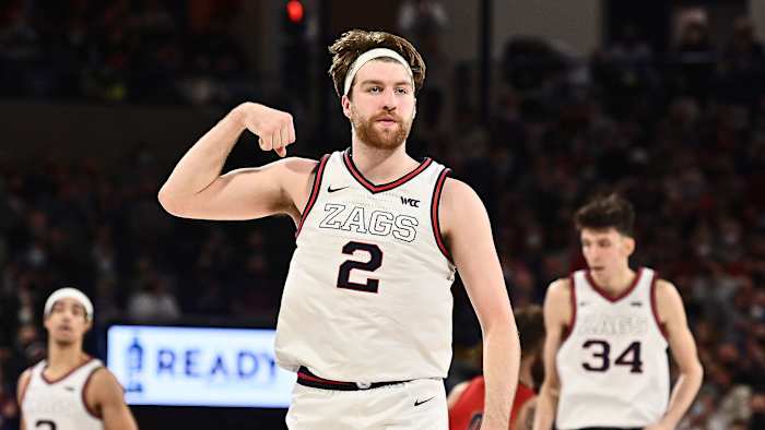Gonzaga's Drew Timme flexes in celebration