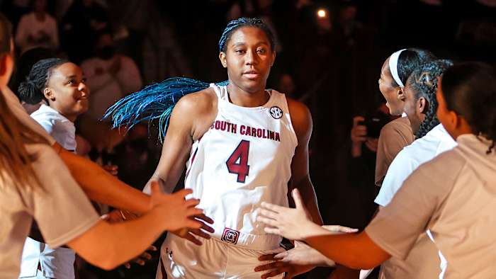 South Carolina's Aliyah Boston is introduced