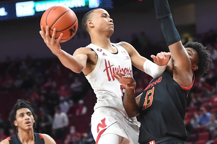 Bryce McGowens vs Hakim Hart  MBB vs Maryland 2022.02.18 USATSI_17719186