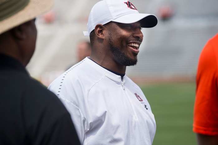 Auburn's running back coach Carnell Williams before the A-Day spring practice gameat Jordan-Hare Stadium in Auburn, Ala., on Saturday, April 13, 2019. Jc Auburnday 09