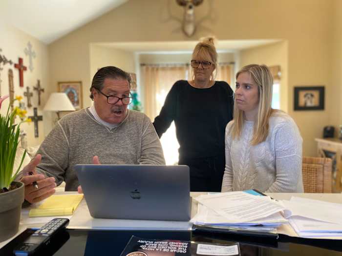 Terry, Betsy and Chanel hold a conference call with doctors from Boston University’s CTE Center on Thursday.