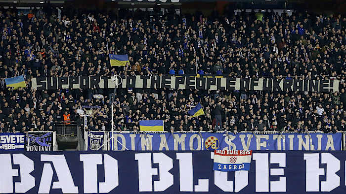 Dinamo Zagreb fans support Ukraine
