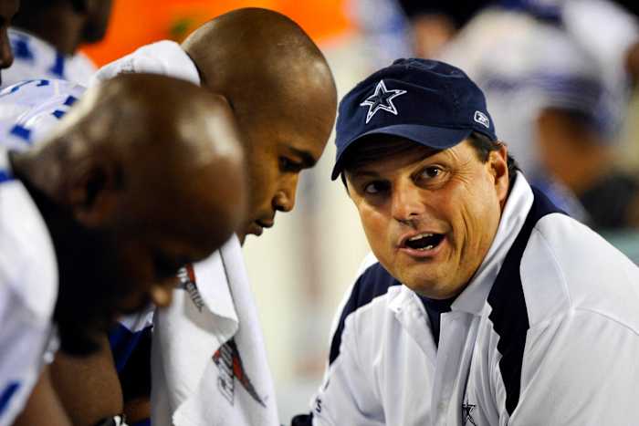 Dallas Cowboys defensive line coach Todd Grantham during the third quarter against the Philadelphia Eagles at Lincoln Financial Field. The Eagles defeated the Cowboys 44-6.