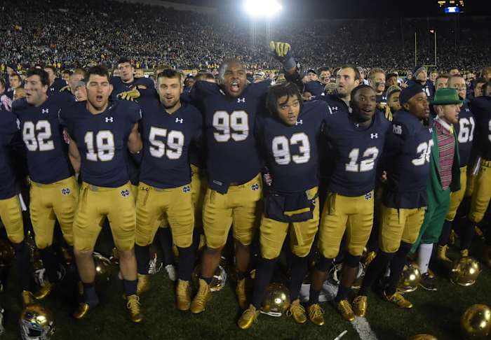 Notre Dame, one of the cornerstone programs in college football history.