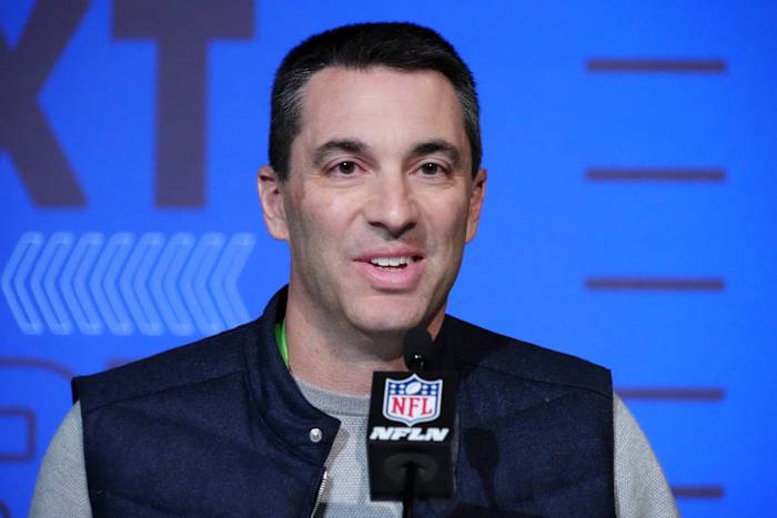 Mar 1, 2022; Indianapolis, IN, USA; Los Angeles Chargers general manager Tom Telesco during the NFL Combine at the Indiana Convention Center. Mandatory Credit: Kirby Lee-USA TODAY Sports