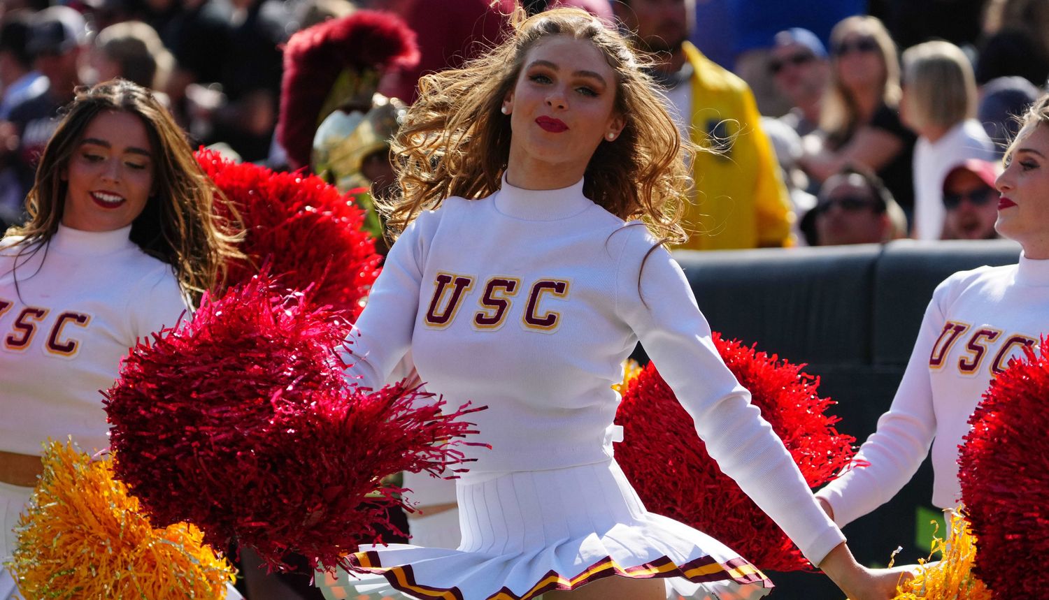 Scenes at a USC Trojans game during the college football season with a spot in the Top 25 rankings on the line.