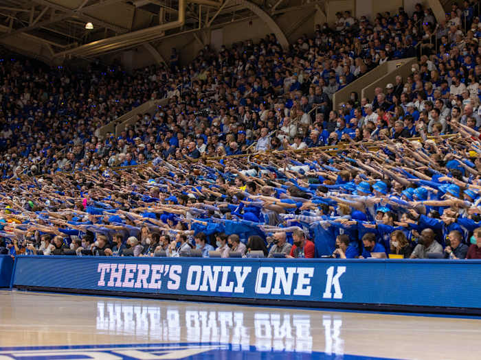 Cameron Crazies during Coach K's final game at Cameron Indoor