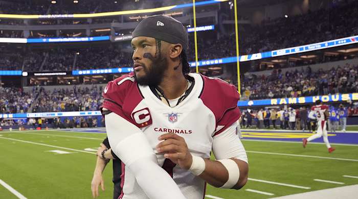 Kyler Murray warming up with the Cardinals.