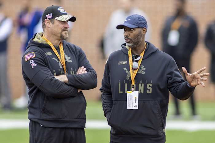 Detroit Lions head coach Dan Campbell and general manger Brad Holmes