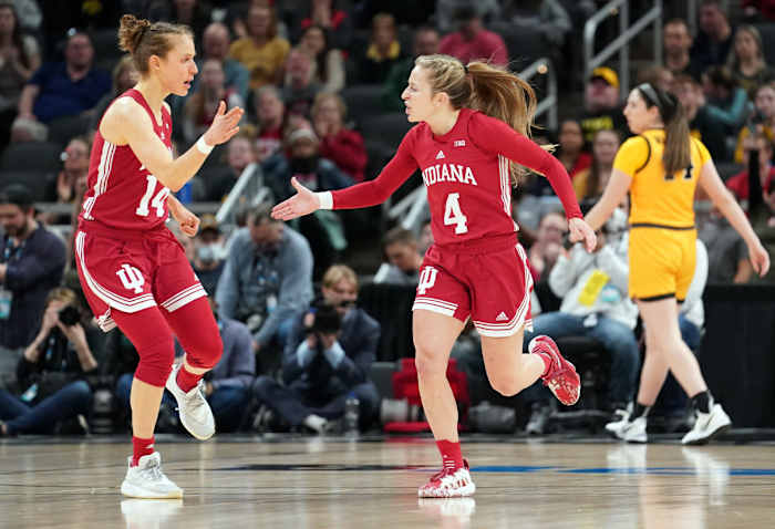 Nicole Cardaño-Hillary high fives Ali Patberg.