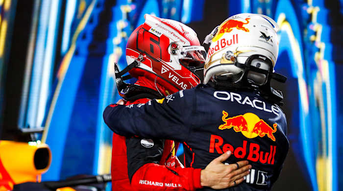 Max Verstappen and Charles Leclerc