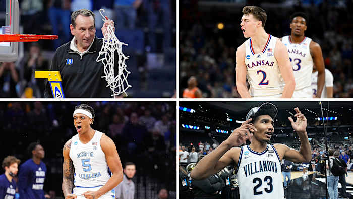 Coach K, Christian Braun, Jermaine Samuels and Armando Bacot
